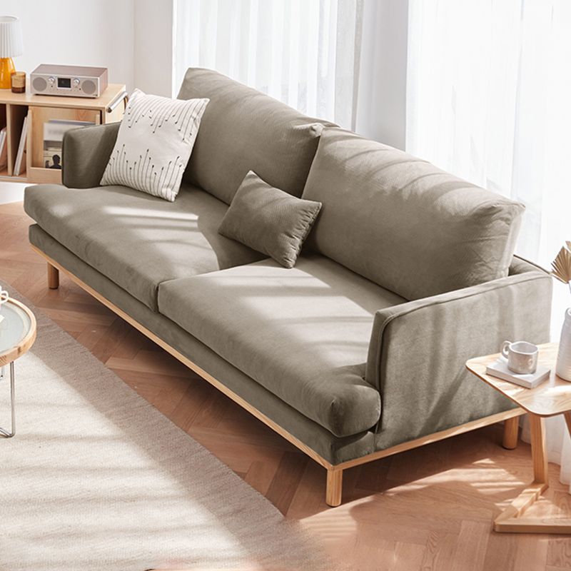 Nordic Fabric Square Arm Standard Sofa Loose Back Settee with Wooden Legs Clearhalo 'furn' 'furn_sofas' 'Furniture' 'furniture_sofas' 'Living Room Furniture' 'Sofa' 'sofas' 1200x1200_0086a866-40cb-4724-9216-69e5409cf11c