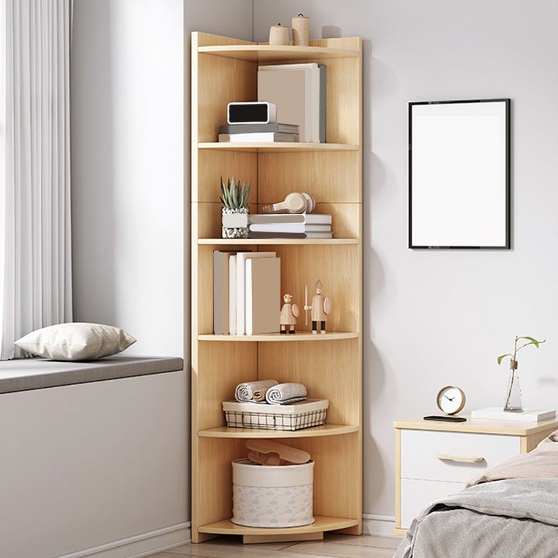 Triángulo de madera acento cofre con estantes cofre contemporáneo