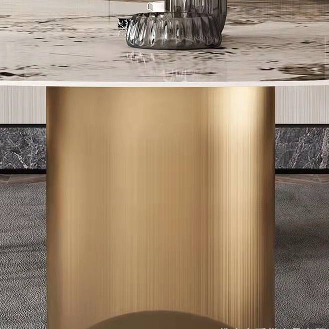 Juego de comedor contemporáneo 1/2/5/7 piezas Juego de mesa de comedor de piedra blanca brillante