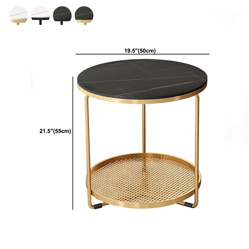 Modern Slate Corner Table Round 3 Legs Side End Table with Storage Clearhalo 'Coffee & Accent Tables' 'End & Side Tables' 'end_side_tables' 'furn' 'furn_end_side_tables' 'Furniture' 'Living Room Furniture' 1200x1200_00894f5e-48e3-43d4-8d77-19365325db81