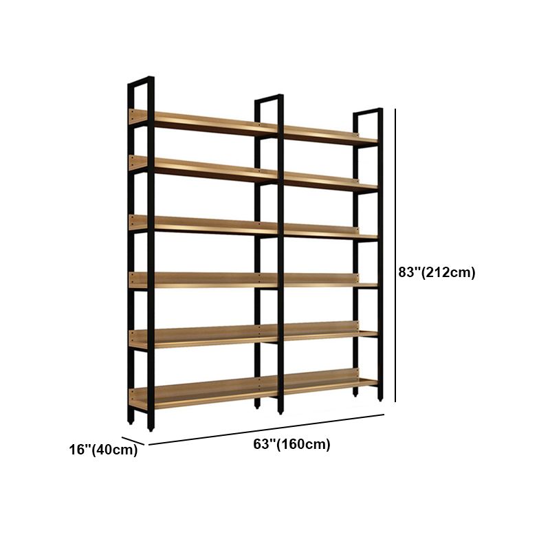 Vertical Industrial Etagere Bookshelf Steel Frame Solid Wood Shelf Bookshelf Clearhalo 'Bookcases' 'furn' 'furn_bookcases' 'Furniture' 'furniture_bookcases' 'kitchen' 'kitchen_bookcases' 'Living Room Furniture' 'Office Furniture' 1200x1200_0089984f-ea14-4076-acbf-38956a9d368a