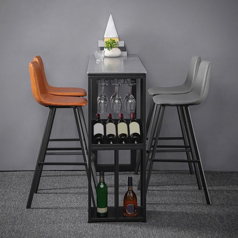 Modern Rectangle Bar Table Set 1/3 Pcs Stone Top Bar Table and Upholstered Stools Clearhalo 'Bar Furniture' 'furn' 'furn_home_bar_bar_sets' 'Furniture' 'Home Bars & Bar Sets' 'home_bar_bar_sets' 'Kitchen & Dining Furniture' 1200x1200_008ac4b1-9876-4b9d-8c06-a5a380e3d6f2