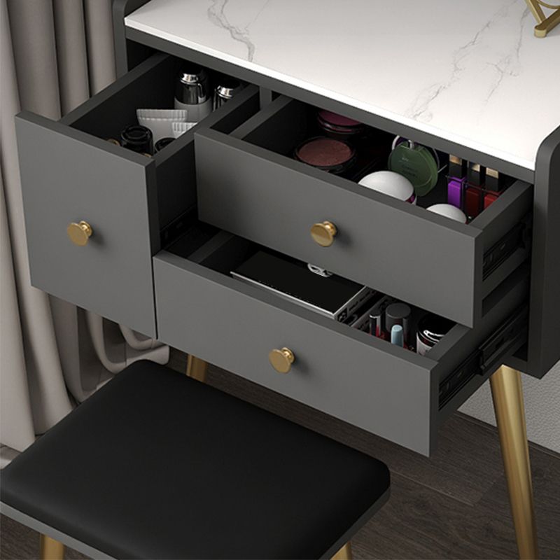 Vaiille contemporaine comptoir de maquillage en bois avec 3 tiroirs de rangement pour chambre à coucher