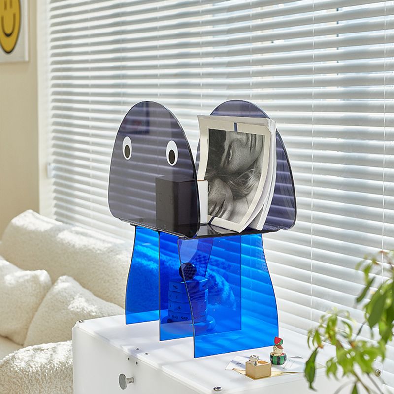 Contemporary Antique Finish Shelf Bookcase Geometric Shape Bookshelf