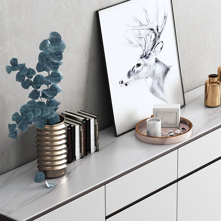 Modern Engineered Wood 33.4"H Sideboard Buffet 2-Drawer Dining Room Buffet Server Clearhalo 'buffet_sideboard' 'Buffets & Sideboards' 'furn' 'furn_buffet_sideboard' 'Furniture' 'Kitchen & Dining Furniture' 1200x1200_008b7a25-47a2-4571-b963-baba58b97b45