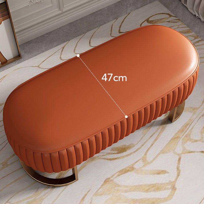 Modern Upholstered Bedroom Bench 16.5"H Seating Bench with Gold Metal Base Clearhalo 'Benches' 'Chairs & Seating' 'furn' 'furn_benches' 'Furniture' 'Living Room Furniture' 1200x1200_008bf380-96b7-47c1-b7a7-82288becb0e0