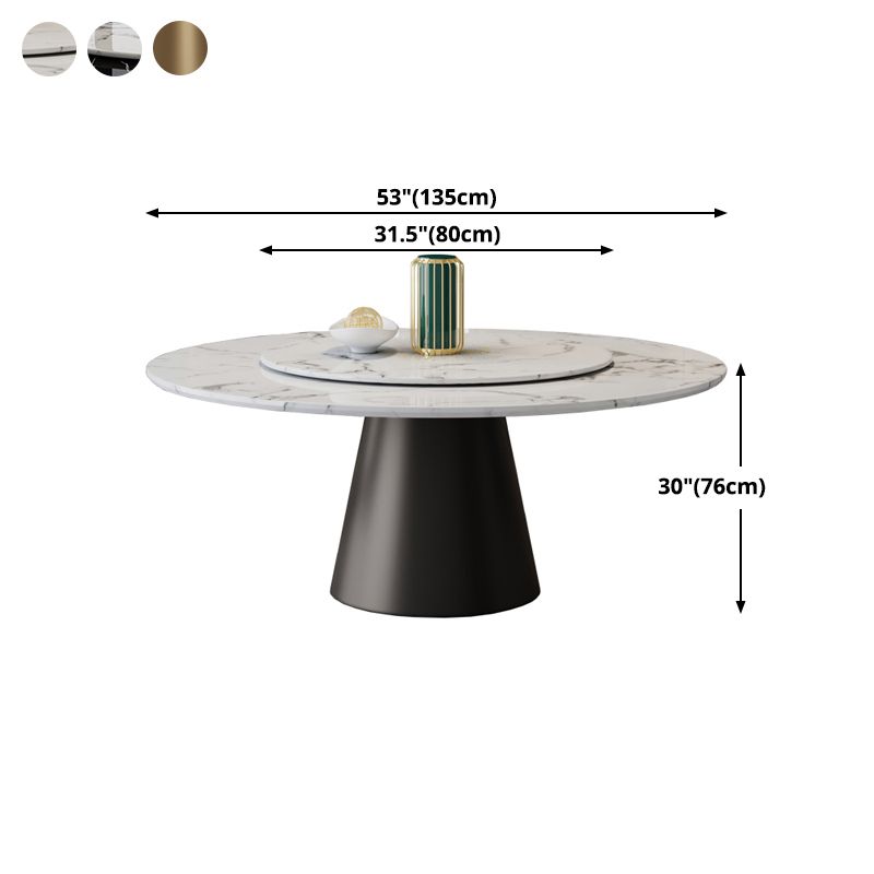 Round Dinette Table Modern Style Pedestal Dining Site Table with Turntable Clearhalo ' dining_table' 'Dining Tables & Seating' 'Dining Tables' 'furn' 'furn_dining_table' 'Furniture' 'furniture_dining_table' 'Kitchen & Dining Furniture' 'kitchen&dining_furn' 'kitchen' 'kitchen_dining_table' 1200x1200_008cbd52-77b5-4200-9b27-3363f1de45d4