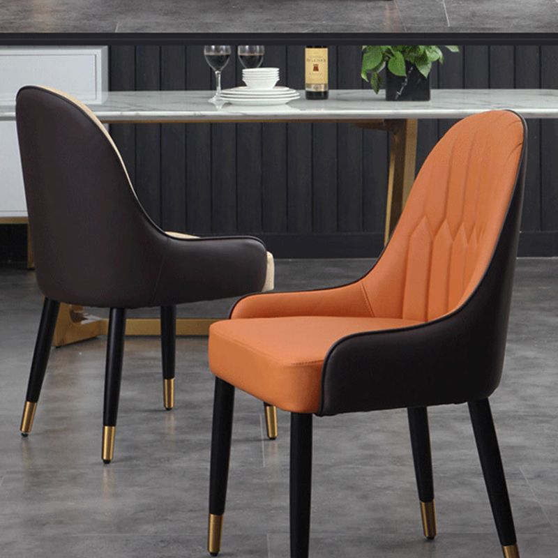 Glam Parsons Side Chair PU Leather Indoor Dining Chair for Living Room Clearhalo 'Dining Chairs' 'Dining Tables & Seating' 'dining_chair' 'furn' 'furn_dining_chair' 'Furniture' 'Kitchen & Dining Furniture' 1200x1200_008f3c41-807d-441a-9169-24c34a960c5b