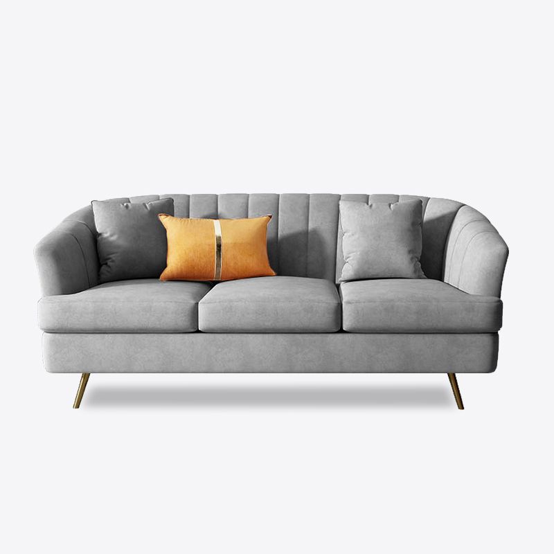 Sofá de almohada cosida con brazos inclinados para tres personas 31.5 "altura