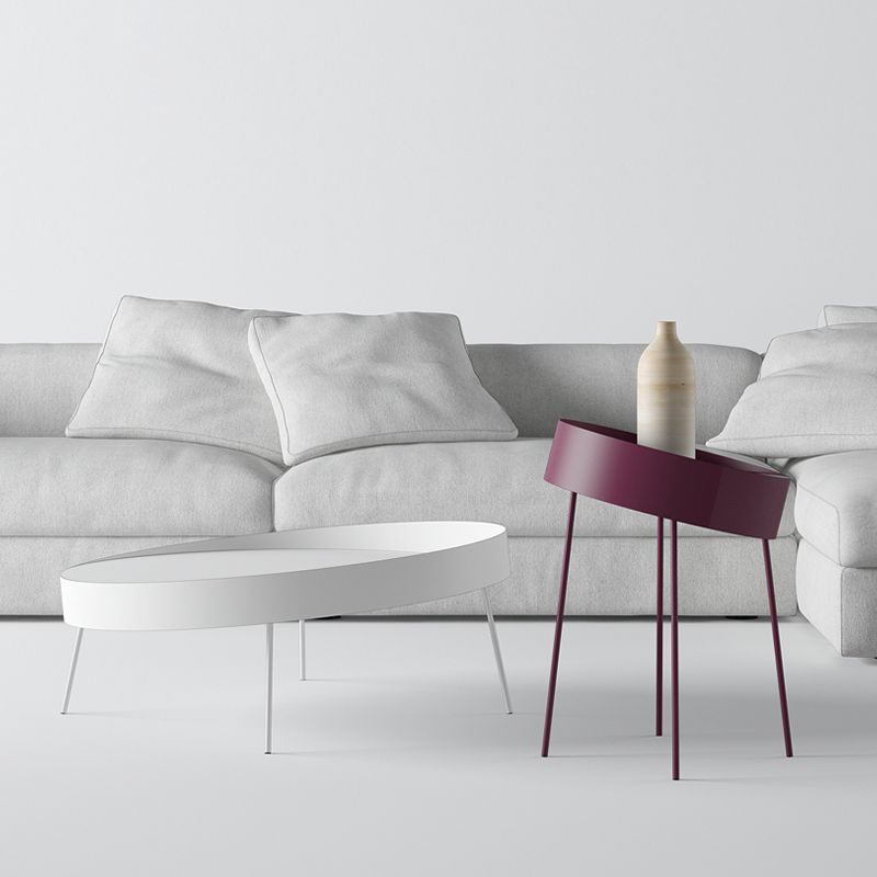 Mid-century Modern 4 Legs Cocktail Table Metal Round Coffee Table Clearhalo 'Coffee & Accent Tables' 'End & Side Tables' 'end_side_table' 'end_side_tables' 'furn' 'furn_end_side_tables' 'Furniture' 'furniture_end_side_table' 'Living Room Furniture' 1200x1200_0090efe7-c8b6-42fc-bad6-fc83f7d4a94f