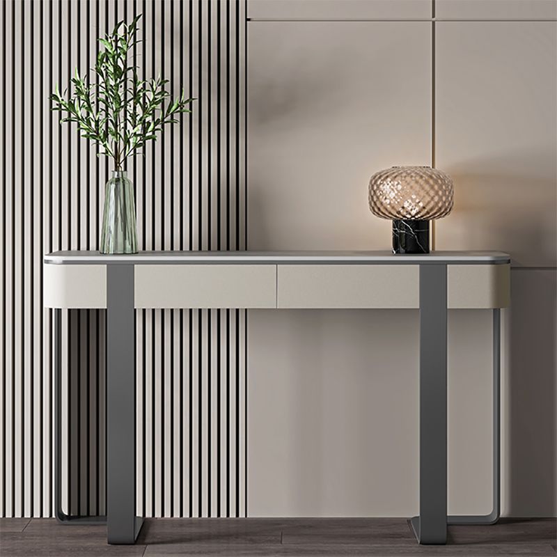 Tavola moderna di accento di pietra resistente alla macchia 33,46 "tavolo da console alta