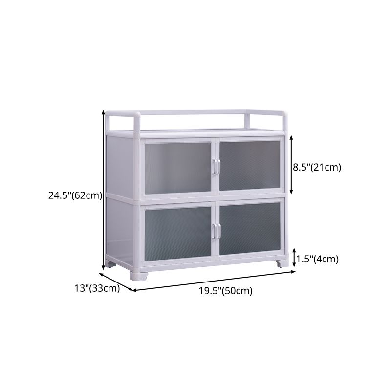 Contemporary Metal Dining Server White Kitchen Cabinets with Glass Doors Clearhalo 'buffet_sideboard' 'Buffets & Sideboards' 'furn' 'furn_buffet_sideboard' 'Furniture' 'furniture_buffet_sideboard' 'Kitchen & Dining Furniture' 1200x1200_0092a67d-eb99-4cd9-9141-60357485e3b4