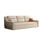 Glam Style Beige Futon Sleeper Sofa Bed with Loose Back in Bonded Leather