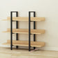 棚付きの現代的な金属と木製の本棚オープンシェルフ本棚