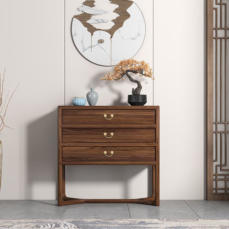 Dark Brown 3 Drawers Chest 14.97" Wide Solid Wood Accent Chest Clearhalo 'Cabinets & Chests' 'cabinets_chests' 'furn' 'furn_cabinets_chests' 'Furniture' 'Living Room Furniture' 1200x1200_0094b331-a924-49c5-b5cd-d9f7780d4661