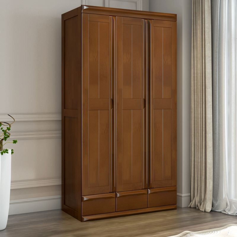 Rubberwood Wardrobe Cabinet With Drawer Traditional Wardrobe Closet Clearhalo 'Armoires & Wardrobes' 'armoires_wardrobes' 'Bedroom Furniture' 'furn' 'furn_armoires_wardrobes' 'Furniture' 1200x1200_00962f7f-4ad6-466a-a7a4-4bfe4358f6f7