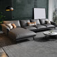 Leather Sponge Padded Seat with Pillow Back Sectional White/orange/green/grey Sofa