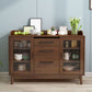 Rubber Wood Dining Server Contemporary Living Room Sideboard with Door Clearhalo 'buffet_sideboard' 'Buffets & Sideboards' 'furn' 'furn_buffet_sideboard' 'Furniture' 'Kitchen & Dining Furniture' 1200x1200_00978aa7-5372-48ba-b2da-129e364f036c