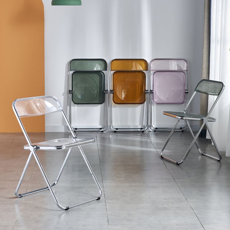 Contemporary Metal Dining Room Chair Folding Armless Side Chair for Restaurant Use Clearhalo ' kitchen&dining_furn' 'Dining Chairs' 'Dining Tables & Seating' 'dining_chair' 'furn' 'furn_dining_chair' 'Furniture' 'furniture_dining_chair' 'Kitchen & Dining Furniture' 'kitchen' 1200x1200_0097d629-7fc8-4b15-8970-4220db65a8e7