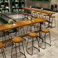 Brown Industrial Style Bar Table Solid Wood Casual Bar Table with Metal Base Clearhalo 'Bar Furniture' 'Bar Tables' 'bar_tables' 'furn' 'furn_bar_tables' 'Furniture' 'furniture_bar_tables' 'Kitchen & Dining Furniture' 1200x1200_009841c3-2243-499f-97e5-4aa4a33b5e10