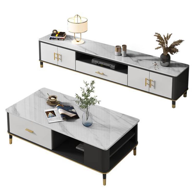 Open Storage TV Media Console Stone TV Console for Living Room Clearhalo 'furn' 'furn_tv_stands_entertainment_centers' 'Furniture' 'Living Room Furniture' 'TV Stands & Entertainment Centers' 'TV Stands & Media Storage Furniture' 'tv_stands_entertainment_centers' 1200x1200_009a97e5-0227-41c3-8e8b-80fed4db8009