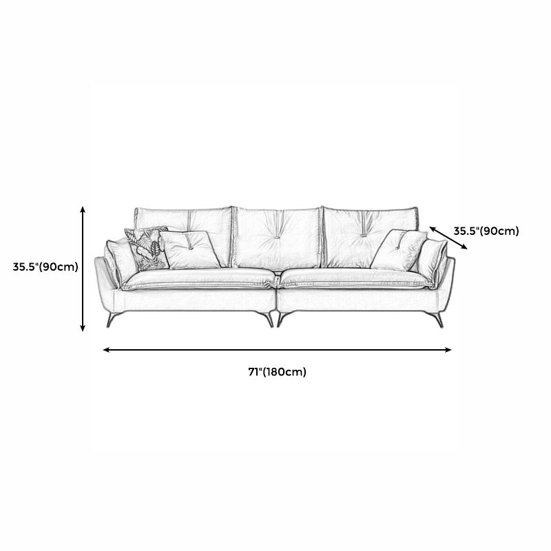35" High Modern Faux Leather Flared Arm Standard Sofa with Cushions Stain Resistant Clearhalo 'furn' 'furn_sofas' 'Furniture' 'furniture_sofas' 'kitchen' 'kitchen_sofas' 'Living Room Furniture' 'Sofa' 'sofas' 1200x1200_009b9c2d-5448-4cf3-9ecd-148868efc4f2