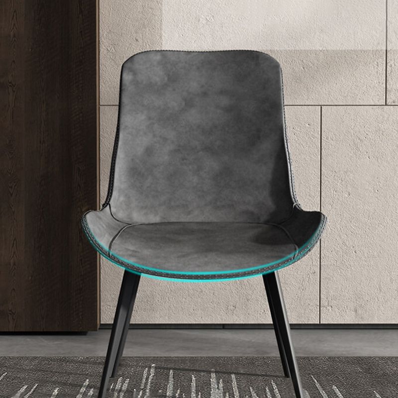 Contemporary Style Metal Chairs Kitchen Dining Room Solid Back Arm Chair Clearhalo ' kitchen&dining_furn' 'Dining Chairs' 'Dining Tables & Seating' 'dining_chair' 'furn' 'furn_dining_chair' 'Furniture' 'furniture_dining_chair' 'Kitchen & Dining Furniture' 'kitchen' 1200x1200_009bf6c1-6b2a-409b-aa9e-2e2f64bf7f70