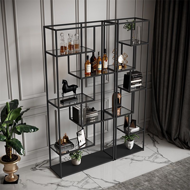 Industrial Open Back Bookshelf with Iron Frame Bookcase for Home Office Clearhalo 'Bookcases' 'furn' 'furn_bookcases' 'Furniture' 'furniture_bookcases' 'Office Furniture' 1200x1200_009c4d69-3920-4dda-9129-67943e3ea9ca