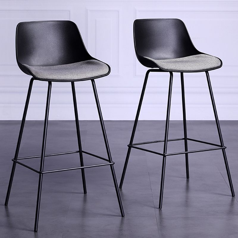 Industrial White Upholstered Barstool Black Indoor Tall Stool with Bucket Seat Clearhalo 'Bar Furniture' 'Bar Stools' 'bar_stools' 'furn' 'furn_bar_stools' 'furniture_bar_stools' 'Kitchen & Dining Furniture' 'kitchen&dining_furn' 'kitchen' 'kitchen_furn' Furniture' 1200x1200_009c8076-bda3-469b-89a6-d2dcaa882734