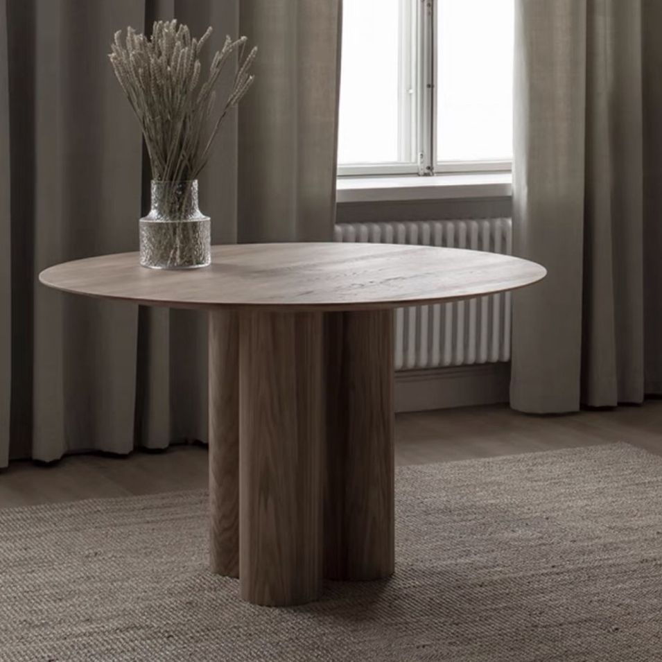 Round Shape Contemporary Dining Table Wood Color Fixed Table of Solid Wood Clearhalo ' dining_table' 'Dining Tables & Seating' 'Dining Tables' 'furn' 'furn_dining_table' 'Furniture' 'furniture_dining_table' 'Kitchen & Dining Furniture' 'kitchen&dining_furn' 'kitchen' 'kitchen_dining_table' 1200x1200_009cac5e-28a2-4408-a69c-c8c17af9c059