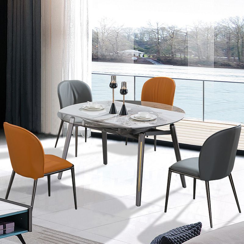 Juego de mesa redonda de estilo contemporáneo 1/2/5 Piezas de comedor para cocina