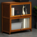 Contemporary Style Wood Bookcase Closed Back Bookshelf with Door for Home