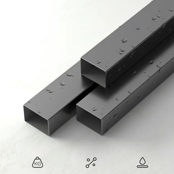 Rectangle Double Pedestal Table Modern Stone Top Black Base Dining Site Table Clearhalo 'Dining Tables & Seating' 'Dining Tables' 'dining_table' 'furn' 'furn_dining_table' 'Furniture' 'Kitchen & Dining Furniture' 1200x1200_009ec345-670a-4344-905e-59d47e593784