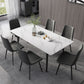 Contemporary Style Sintered Stone Dining Set with Traditional Height Table and Black Leg Base Clearhalo 'Dining Room Sets' 'Dining Tables & Seating' 'dining_room_set' 'furn' 'furn_dining_room_set' 'Furniture' 'furniture_dining_room_set' 'Kitchen & Dining Furniture' 'kitchen&dining_furn' 'kitchen' 1200x1200_009ec937-1175-4022-b71a-11937098d0eb