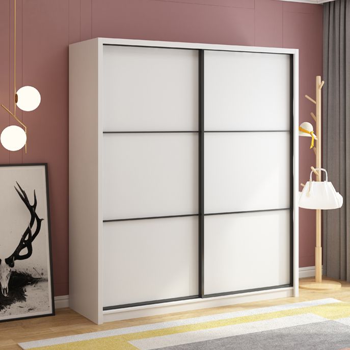 Wit gemanipuleerde houten garderobe armoire moderne schuifgarderobe kast