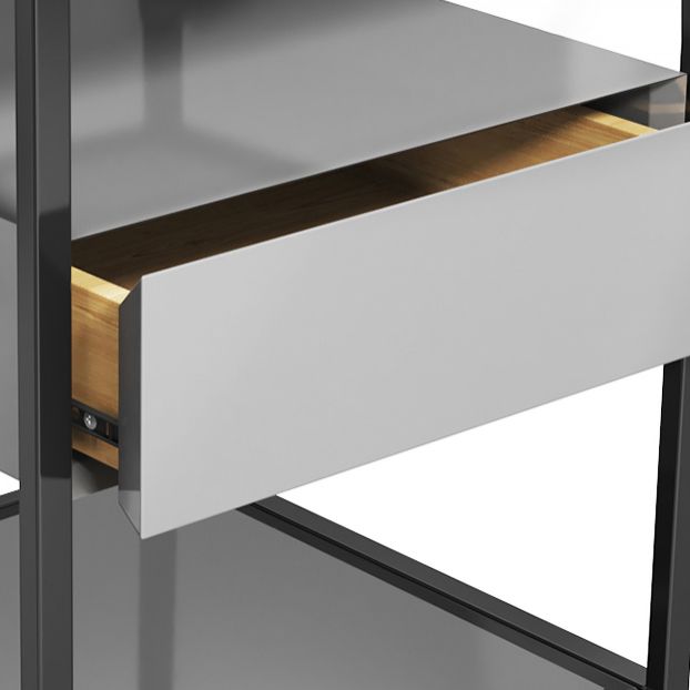 Modern Style Metallic White/gold/black Tempered Glass Table Top Nightstand Clearhalo 'Bedroom Furniture' 'furn' 'furn_night_stand' 'Furniture' 'night_stand' 'Nightstands' 1200x1200_00a0e8c1-a8db-4606-8e80-69b2279832c5