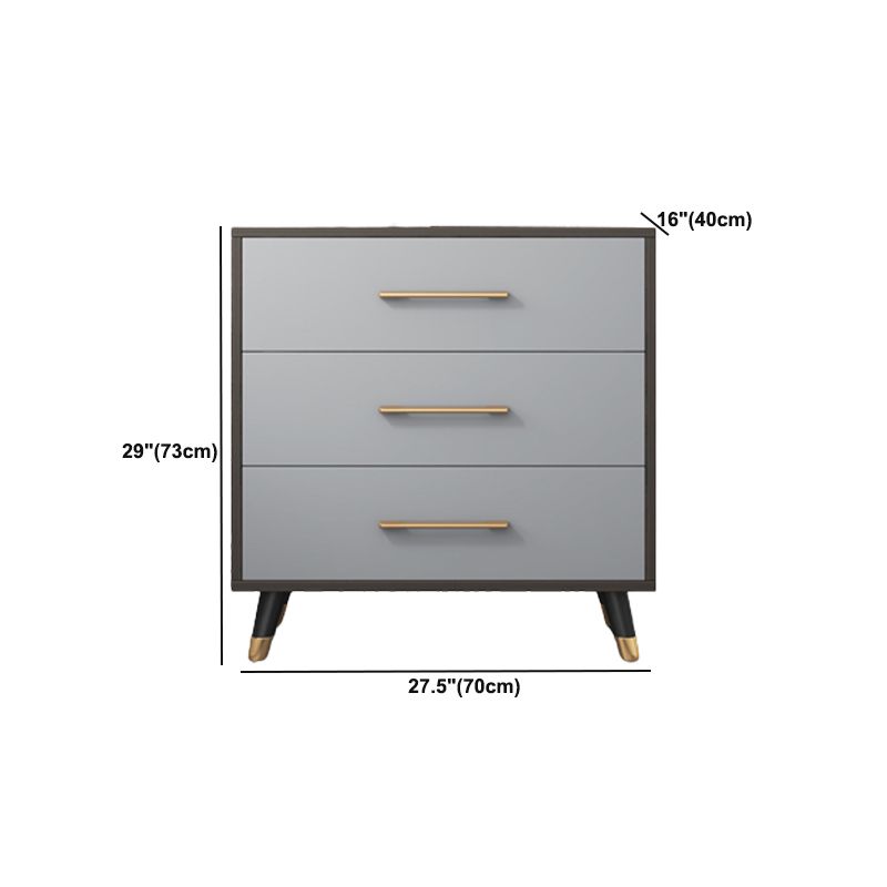 Coffre d'accent moderne de 15,75 pouces de large avec des tiroirs fermés doux en gris