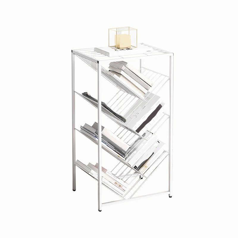 Modern Etagere Metal Bookcase White Vertical Shelf Bookcase for Study Room Clearhalo 'Bookcases' 'furn' 'furn_bookcases' 'Furniture' 'Office Furniture' 1200x1200_00a13e3e-0913-4c43-8ee5-e853814cdd0a