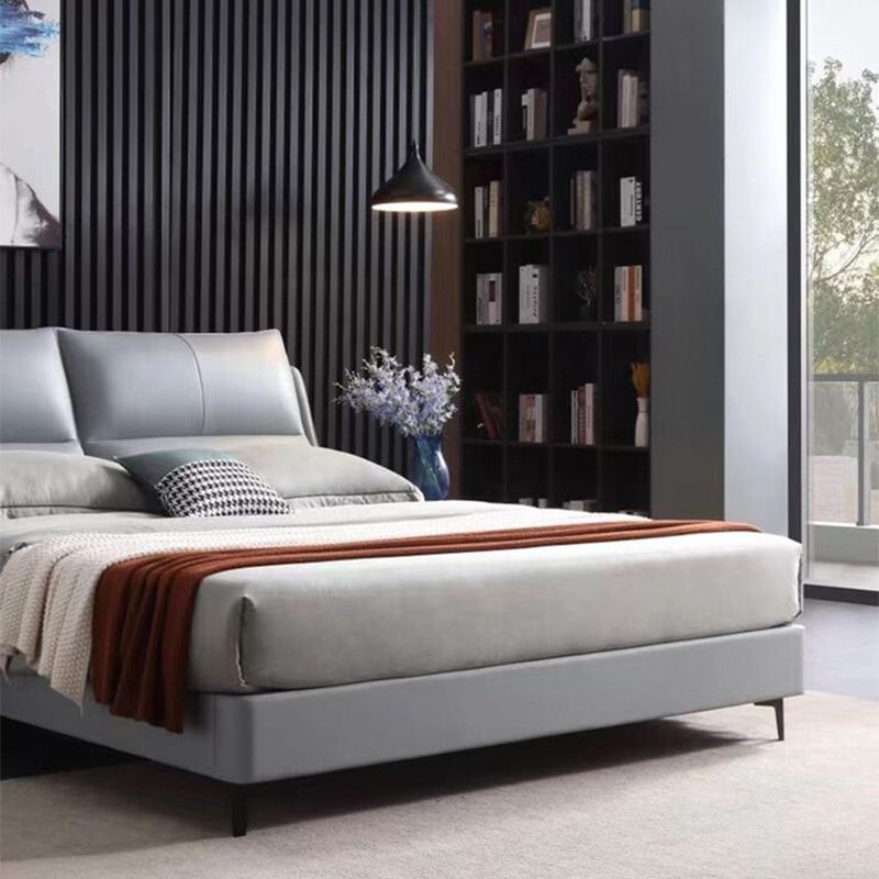 Cadre de lit gris moderne lit de couleur unie en couleur avec une jambe en or personnalisée