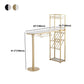 Glam Marble Bar Table with Specialty Table Top Double Pedestal Table - 41.3" H Clearhalo 'Bar Furniture' 'Bar Tables' 'bar_tables' 'furn' 'furn_bar_tables' 'Furniture' 'furniture_bar_tables' 'Kitchen & Dining Furniture' 1200x1200_00a31293-c04f-4179-9801-0bf5f59f2a8c