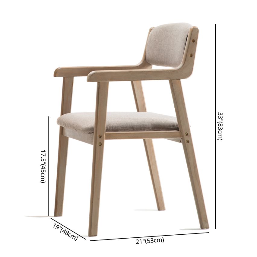 Contemporary Dining Chair 18'' Wide Open Arm Chair with 4 Wood Legs for Home Use Clearhalo ' kitchen&dining_furn' 'Dining Chairs' 'Dining Tables & Seating' 'dining_chair' 'furn' 'furn_dining_chair' 'Furniture' 'furniture_dining_chair' 'Kitchen & Dining Furniture' 'kitchen' 1200x1200_00a40c12-f073-4928-b6f8-c3f6404d76be