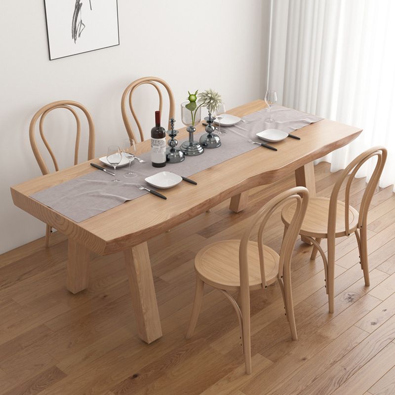 Table à manger rectangulaire de style moderne, table en bois avec pieds en bois pour la maison