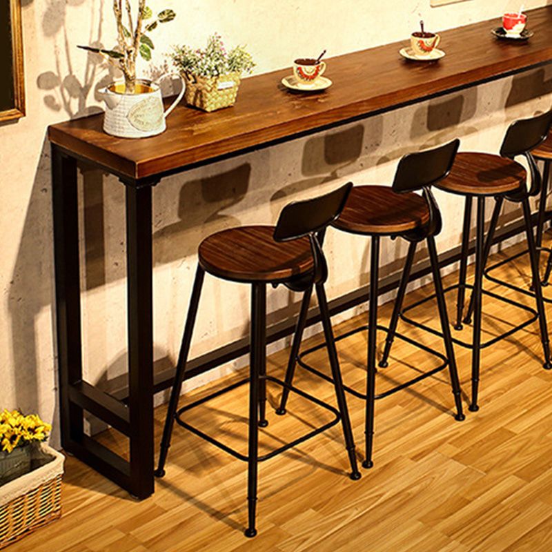 Contemporary Metal Bar Stool Wood Seat Bar Stool for Home Use Clearhalo 'Bar Furniture' 'Bar Stools' 'bar_stools' 'furn' 'furn_bar_stools' 'Furniture' 'Kitchen & Dining Furniture' 1200x1200_00a606e6-54ee-4215-9396-6f0307591108