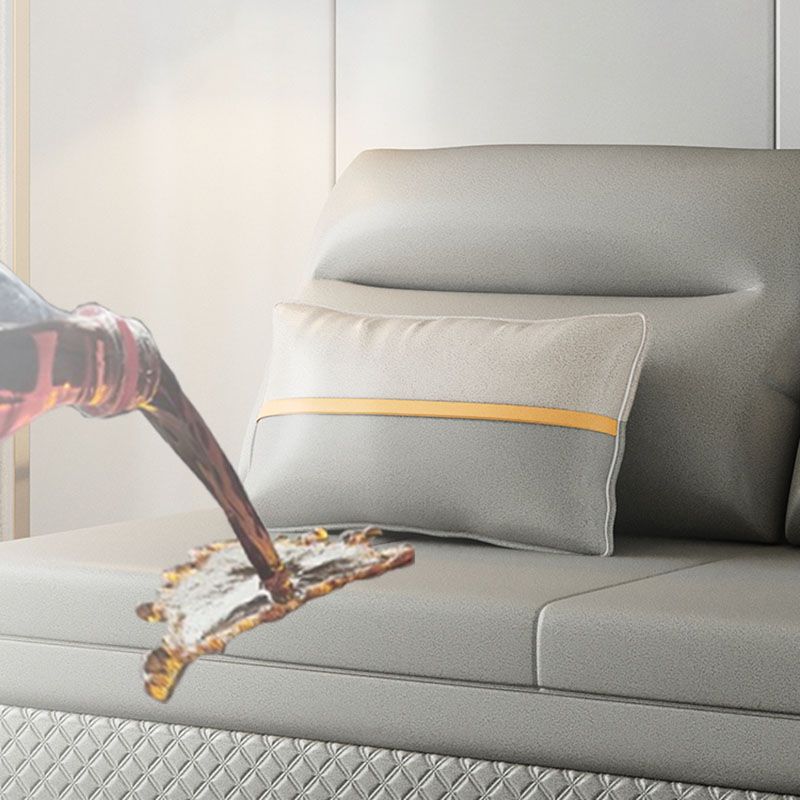 Divano regolabile del divano in fico in pelle cucitura cullata divano posteriore in grigio