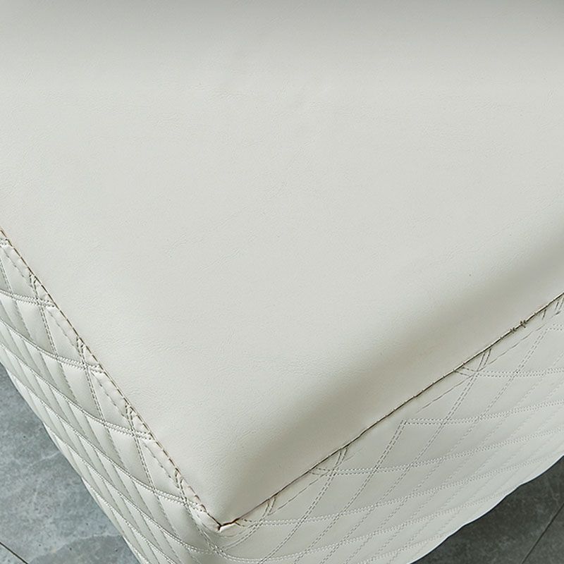 Glam Ottoman Genuine Leather Upholstered Diamond Lattice Square Ottoman with Metal Legs Clearhalo 'furn' 'furn_ottomans_poufs' 'Furniture' 'Living Room Furniture' 'Ottomans & Poufs' 'ottomans_poufs' 1200x1200_00a6ae90-8ffd-4be1-901d-465e76edbfa0