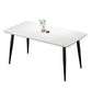 Rectangular Stone Round Table Modern Dining Table Furniture with Metal Base