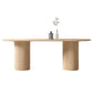 Oval Pine Solid Wood Table Double Pedestal Dining Room Table in Natural