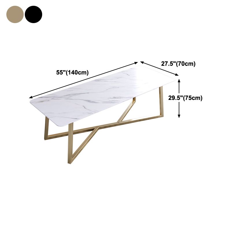 長方形の形状モダンミーティングテーブル固定された石の書き込みテーブル