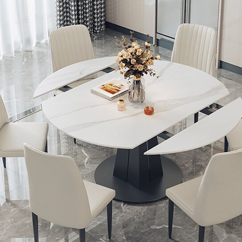 1/5/7 pezzi moderni tavolo da dinette a forma rotonda in pietra con sedia senza braccio