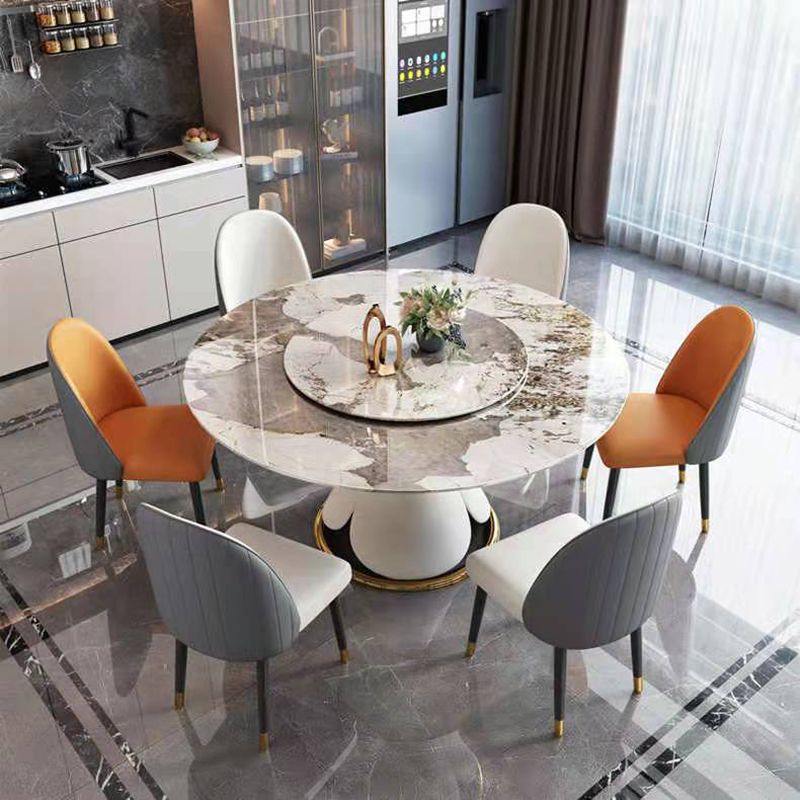 Metal Glam Style Round Dining Table Sintered Stone Top Table for Dining Room Clearhalo 'Dining Tables & Seating' 'Dining Tables' 'dining_table' 'furn' 'furn_dining_table' 'Furniture' 'furniture_dining_table' 'Kitchen & Dining Furniture' 'kitchen' 'kitchen_dining_table' 1200x1200_00a86f10-55f0-495c-b069-5645eb4b68ed